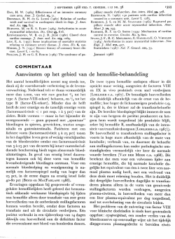 Aanwinsten op het gebied van de hemofilie