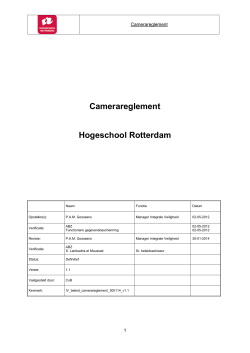 Camerareglement Hogeschool Rotterdam