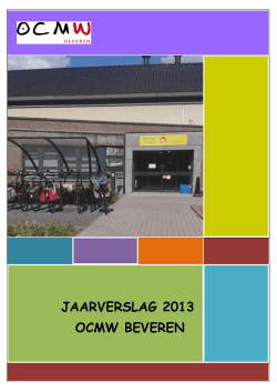 2013 JAARVERSLAG 2013 OCMW BEVEREN