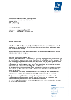 een brief - Koninklijke Horeca Nederland