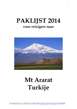PAKLIJST 2014 Mt Ararat Turkije