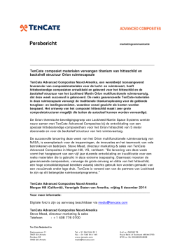 Download: 141205 Press release TenCate Advanced Composites