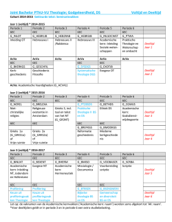 Programmaoverzicht traject Godgeleerdheid, DS (voltijd en deeltijd)