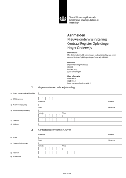 Aanmelden Nieuwe onderwijsinstelling Centraal Register