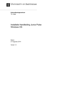 Installatie Handleiding Junos Pulse Windows OS