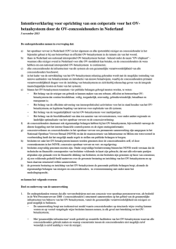 Intentieverklaring voor oprichting van een co&ouml;peratie voor het OV