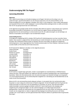 Jaarverslag Oudervereniging 2013-2014