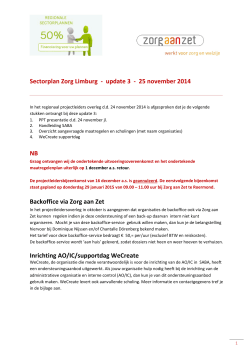 Sectorplan Zorg Limburg - update 3