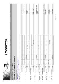 Lessenrooster 2014-15