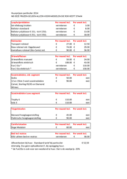 Huurprijzen partikulier 2014 NB DEZE PRIJZEN GELDEN