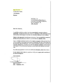 Letter from Marc Grossman to Baron Buysse 03 09 2010