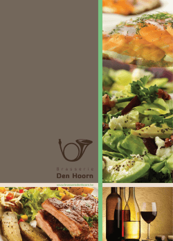 menukaart - Brasserie Den Hoorn