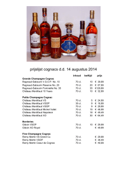 prijslijst cognac