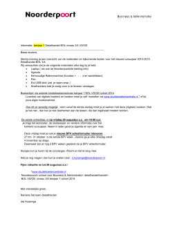 Informatie leerjaar 1 Detailhandel BOL niveau 3/4 VS/OD 1 juli 2014