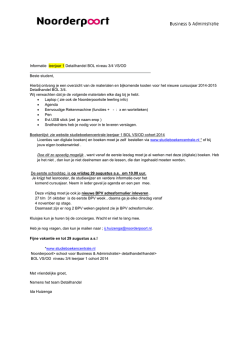 Informatie leerjaar 1 Detailhandel BOL niveau 3/4 VS/OD 1 juli 2014