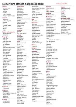 Repertoire Orkest Yargon op land - Folklore