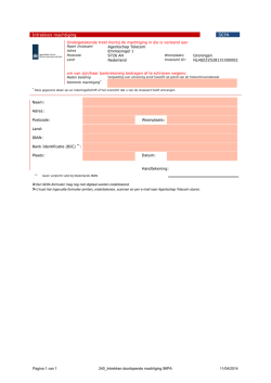 Intrekken machtiging S&euro;PA