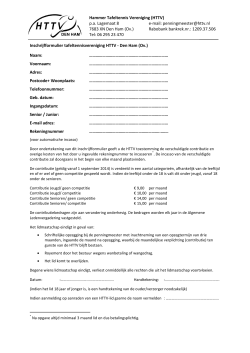 Hammer Tafeltennis Vereniging (HTTV) p.a. Lagemaat 8 e-mail