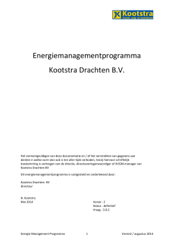 Energiemanagementprogramma Kootstra Drachten B.V.