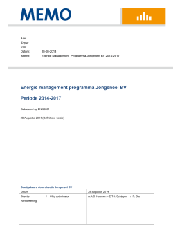 Energie management programma Jongeneel BV Periode 2014-2017