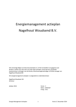 Energiemanagement actieplan Nagelhout Woudsend B.V.