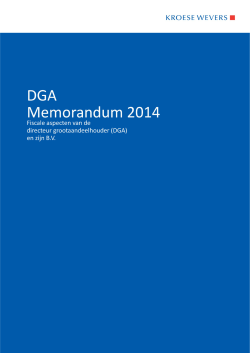 Download hier het DGA Memorandum 2014