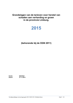 Tariefgrondslagen uitvoeringsregels 2015