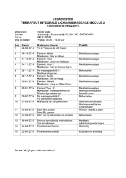 lesrooster therapeut integrale lichaamsmassage module 2