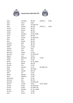 Horaire Hiver 2014