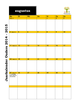 Jaarkale nder Ou ders 201 4 - 2015 augustus