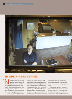 in spe &ndash; kees stapel - Tijdschrift de Psycholoog