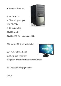 Complete thuis pc Intel Core I3 4 Gb werkgeheugen 120 Gb SSD 1