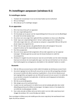 Pc-instellingen aanpassen (windows 8.1)