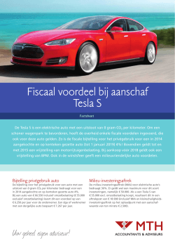 Fiscaal voordeel bij aanschaf Tesla S