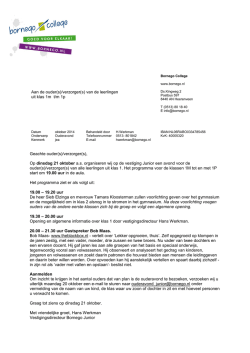 Aan de ouder(s)/verzorger(s) van de leerlingen
