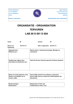 ORGANISATIE - ORGANISATION TERVUREN LAB 00 S 001