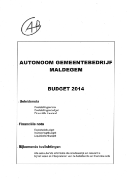 Hierbij hoort ook het AGB-budget voor 2014.
