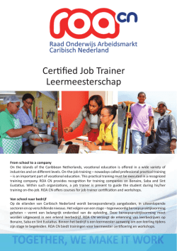 Job Trainer / Leermeester (English, Nederlands)