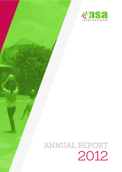 ANNUAL REPORT - ISA - International Sports Alliance