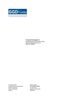 Inspectierapport PSZ Hummelterp te Sondel regulier oz RGT 27-05