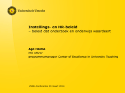 Instellings- en HR-beleid &ndash; Beleid dat onderzoek en