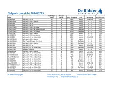volgende overzicht - De Ridder Packaging