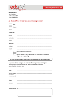 Ja, ik schrijf me in voor een excursieprogramma!