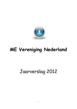 Jaarverslag 2012 - ME Vereniging Nederland