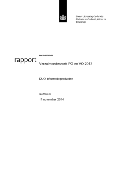 Eindrapportage Verzuimonderzoek PO en VO 2013