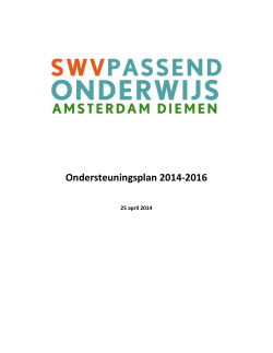 Ondersteuningsplan 2014-2016 - samenwerkingsverband Passend