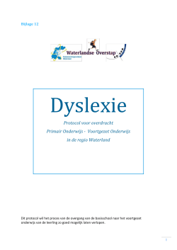 Dyslexie Protocol Waterlandse Overstap