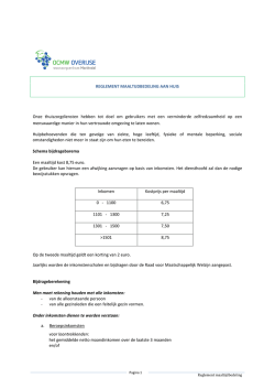 REGLEMENT MAALTIJDBEDELING AAN HUIS