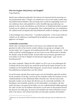 Hoe om te gaan met privacy van burgers?
