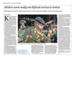 Heldere norm nodig om defensie serieus te nemen
